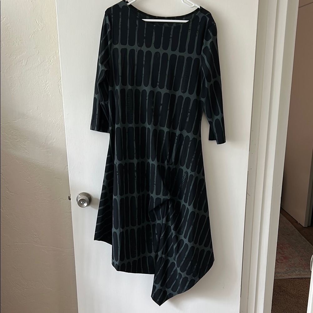 Sporto Black A-Line Asymmetrical Dress for Work